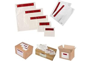 MAX SOLUTIONS Printed Plain Self Adhesive Document Enclosed Envelopes Wallets Attach Invoices Packing List Delivery Notes to Parcels (A6 (158x110mm), Printed, 100)
