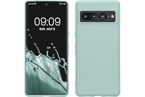 kwmobile Carcasa Compatible con Google Pixel 7 Pro Funda de Silicona - Flexible con Interior de Microfibra - Suave Protector antigolpes - Menta Cool