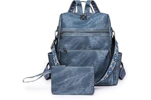 Puwuzixi Frauen Rucksack Wasserdicht Anti-Diebstahl Leichtgewicht PU Mode Reisen Mehrzweck Cabrio Geldbörse Umhängetasche Handtasche Rucksack