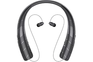 Xmenha Bluetooth Kopfhörer Sport in Ear Nackenbügel Kopfhörer Kabellos mit Mikrofon Wasserdicht Noise Canceling Headphones Magnetisches Earbuds Laufen Joggen Radfahren für Android iPhone Schwarz