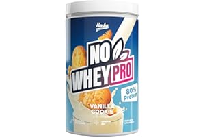 ‎ROCKA NUTRITION Rocka Nutrition NO WHEY PRO Vegan Protein | Pflanzliches Protein-Pulver mit 24 g Protein pro Portion, Aminosäuren & Vitamin B12 | 1 kg (Vanilla Cookie)