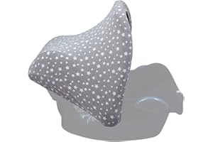 JYOKO KIDS Universal Sonnenschutz Sonnenverdeck kompatibel mit Maxi Cosi, Babyschalen oder Kinderwagen, gruppe 0 Autositz, geeignet für die meisten Marken (White Star)