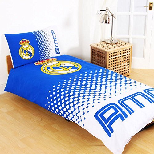 Real Madrid CF couleurs Housse de couette pour lit simple et 1taie d'oreiller