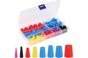 TNEDFOD 100 Stück Gummistopfen Konisch, Vollgummi Stopfen, Silikonstopfen Kegellochstopfen, Vollgummistopfen Gummistopfen Konisch Stopfen für Elektronik Verwendet, Automobile, Labore (8 Größe)