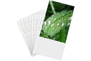 ‎TRANBO 100 Stück Klarsichthüllen A4 glasklar – TRANBO 40 Mikron Prospekthüllen mit 11-fach Lochung, transparente Klarsichtfolien für Ordner und Ringbücher