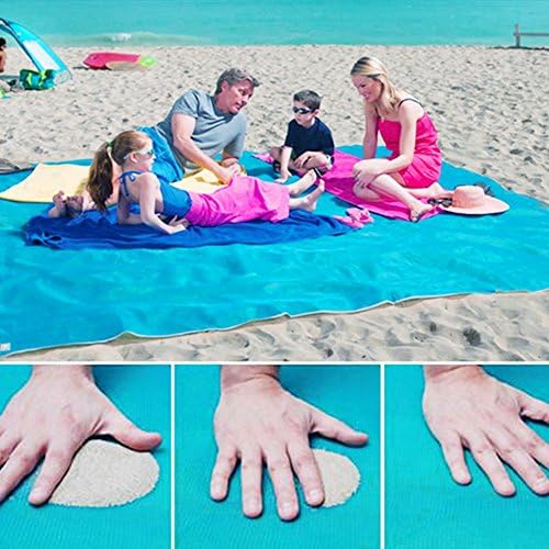 Ailier Sand-Free Beach Mat, Extra Large Waterproof Durable Lightweight Outdoor Hiking Camping Picnic Festival, bleu(150*200cm)
