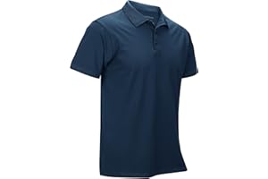 33,000ft Men's Polo Shirt Golf Shirt UPF 50+ Sun Protection Summer Short Sleeve T-Shirts Quick-Drying Performance Sports Shirt Outdoor Plain Polo Shirts for Men for Golf Tennis