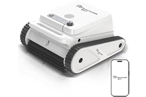 EVERCROSS BOT U8 Robot de Piscina, Robot Piscina Limpiafondos y Paredes Dura hasta 120 Min, 4 Modelos, Motor Cuádruple, Navegación Inteligente, Estacionamiento Automático, Piscinas 200m² (Blanco-App)