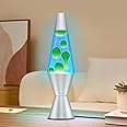 37cm Beautiful Lava Lamp, Motion Lamp - Green Wax and Blue Liquid Lamp, Night Light Relaxing Nightstand Light, Magma Lamp for Adults Kids Home Decor Living Room Office Bedroom Party