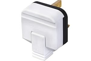 GS1 UK HW Electronics Masterplug HDPT13W 13A White Rubber Composite Plug (Garden, Outdoor, Heavy Duty) White