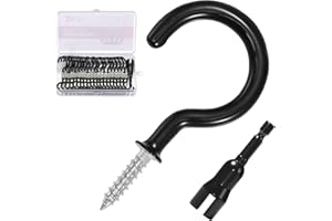 ColumPRO Stainless Steel Screw Hooks Set with 40PCS Ceiling Hooks & One Wing Nut Driver for Home & Office Organization, Heavy-Duty, Easy to Install, Durable.