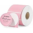 MUNBYN 50x50mm Pink Circle Thermal Sticker Labels, Self-Adhesive Round Direct Thermal Labels, Multi-Purpose Roll Sticker Labels for DIY Logo Design, QR Code, Name Tag, Inventory-Pink 750 Labels/1 Roll