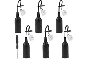 LbsAMP 6 Stück E14 Ersatzfassung 2A 250V Glühbirnenfassung mit 1 Schraubendreher Lampenfassung mit Kabel Schwarze Renovierfassung Baustellenfassung