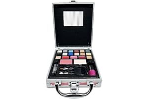 MYA Cosmetics - Maletín Maquillaje Profesional Incluye Sombras, Colorete, Pintalabios, Brochas (MYA Travel Soft Pink)