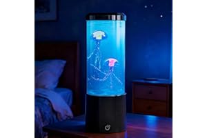 WEIONGPPY Lampada Medusa LED con 16 Colori & 4 Modalità, Silenzioso Jellyfish Lamp, Acquario Meduse Luce D'atmosfera, Lampada Acquario con Meduse Decorative per Bambini e Adulti, Alimentazione a USB, Nero