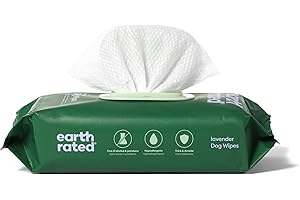 Earth Rated Dog Wipes, Hypoallergenic, Cleaning and Hydrating, for Grooming Paws, Body and Bums, Lavender Scented, 100 Count