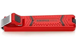 Knipex Pelamangueras con hoja de bisturí carcasa de plástico resistente a los golpes 130 mm 16 20 16 SB