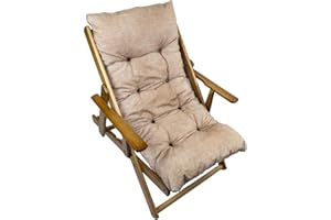 MAURY'S IL NUMERO UNO DEL RISPARMIO MAURY'S Poltrona Sdraio Relax Comodona in Legno 3 posizioni con Cuscino Imbottito Adatta a Ogni Ambiente (Classic Ecrù)