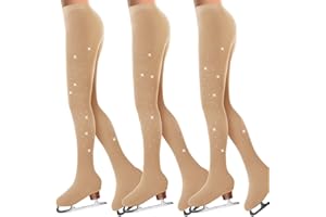 Ramede 3 st konståkning tights strass skridskoåkning tights solbränna kristallfigur för flickor kvinnor skridskoåkning balett