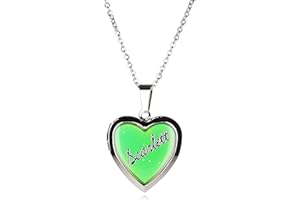 R to Z Girls Personalised Name Heart Shaped Mood Locket Pendant Kids Necklace
