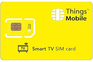 Tarjeta SIM para Smart TV/TELEVISIÓN Inteligente - Things Mobile - Cobertura Global, Red multioperador GSM/2G/3G/4G, sin costes fijos, sin vencimiento. 10€ de crédito Incluido