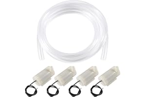 AOICRIE 4 Pack DC 3V-5V Micro Submersible Mini Water Pump with 4m Silicone Tube for Aquaiium Hydroponic