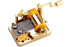 FNLY 18 note meccanismo musicale movimento per carillon fai da te Silent Night, movimento musicale dorato a manovella