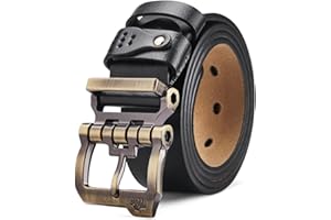 BISON DENIM Hommes Ceinture En Cuir Ceinture En Alliage Décontractée Ceintures ceinture en jean38 mm de large, avec boîte cadeau