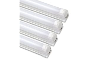 ‎VKELE Vkele LED 120cm T8 Leuchtstoffröhre mit Fassung komplett Warmweiß milchige Abdeckung für Keller, Büro, Shop, Fabriken