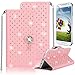 Produktbild Galaxy A5 2016 Hülle,A5 2016 Handyhülle,Samsung A5 2016 PU Leder Schutzhülle,Pershoo [Strass Diamant mit Kette] [Schön Rosa]PU Leder Flip Case im Bookstyle Wallet Folio Cover Ledertasche Schutzhülle Case Tasche mit Standfunktion und Karte Halter Magnetverschluss Glänzend Rhinestone Kristall Crystal Strap Chain Etui Bumper Hülle für Samsung Galaxy A5 (2016) SM-A510F (5.2 Zoll) + 1 x Frei Displayschutzfolie-Rosa