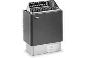 Uniprodo UNI_SAUNA_G8.0KW Saunaofen elektrisch 8 kW 30 bis 110 °C Überhitzungsschutz Thermostat Saunaheizung Sauna Ofen für 8-12 m³ Saunen Saunazubehör Wandmontage möglich Trockendampfsauna