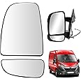 Convitex Wing Mirror Upper and Lower Glass Left Heated Replacement for Fiat Ducato, Peugeot Boxer, Citroen Relay 2006 Onwards