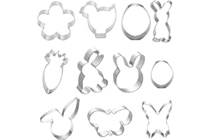 BINJCE Emporte Pièce Pâques, 11pcs emporte piece paques en Acier Inoxydable,Cookie Cutter, pour Cuisson Bricolage, déco pâques de Biscuits, Cadeaux pour Enfants (Paques)