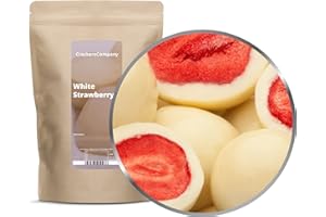 CRACKERSCOMPANY 1 x 450g Gefriergetrocknete Erdbeeren in feinster weisser Schokolade in Deutschland hergestellt Premium Qualität