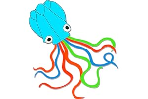 Laptony Pieuvre Cerf-Volant pour Enfants et Adultes, Cerfs-Volants Easy Flyer pour garçons et Filles, Jouet d'extérieur pour la Plage et l'été avec Ligne de vol de 50 mètres et Bobine