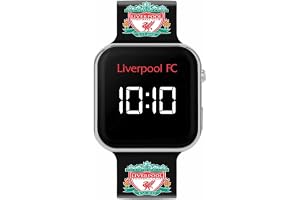 Liverpool fotbollsklubb pojke digital kvartsur med plastrem LFC4000, Svart tryckt, Sportig