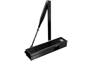 Buddy4Home house accessoires Automatischer Türschließer Schwarz Türdämpfer Türheber einstellbarer Federtürschließer für Außen und Innentür schließt automatisch 20-100 kg ohne Feststellung Jupiter