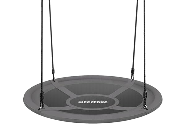 tectake® Balancoire nid d'oiseau Balancoire Exterieur Balancelle de Jardin pour Aire de Jeux Exterieur Our intérieur pour Enfant & Adultes avec Corde balancoire & mousquetons, Max. 120 kg, ⌀100cm