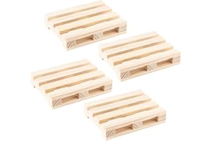 Ideen mit Herz Minipalés de madera decorativos, ideales para manualidades o como posavasos de bebidas (10 x 8 x 2 cm, 4 unidades)