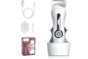 FUQIDUO Rasoir électrique pour femme avec éclairage LED - Rasoir sans fil sec et humide pour aisselles, jambes et bikini - Rechargeable