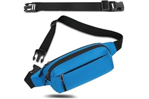 IHIGOGOFA Bumbags Waist Fanny Pack Fashion Bum Bag with 30cm Extended Belt for Dog Walking Climbing Hiking Travel Cycling Girls Ladies Men Women (Blue)