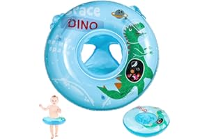 SWPEED Bouee Bebe, Ajustement Gonflable Bouée Bébé Parasol Bouee Bebe Piscine, Aidez Les Enfants de 3 à 72 Mois à Apprendre la Natation et Les Coups de Pied(Bleu 50cm)
