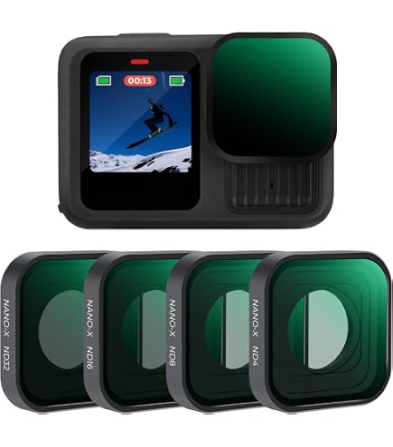 Freewell All Day ND8, ND16, ND32, ND64, ND1000, Lot de 6 filtres UV pour Objectif d'appareil Photo Compatible avec Osmo Action 3(Non Compatible avec L'ACTION 4