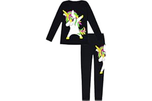 jolly rascals Girls Unicorn Set Long Sleeve Top and Leggings