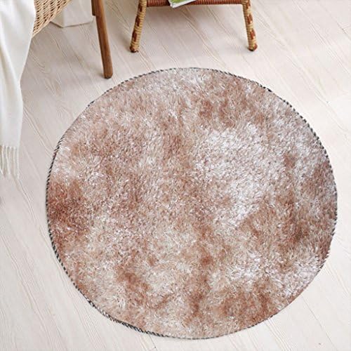 ZGP Interior carpet Area Carpet Living Room Carpet Coffee Table Bedroom Carpet Bedside Carpet Korean Silk Thicken blanket (Color : #3, Size : Round-80cm)