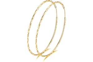 VONALA Pendientes de Aro de Plata de Ley 925 Grandes Circulo Redondo Aros Joyería para Mujer, Diámetro:20 30 40 50 60 MM