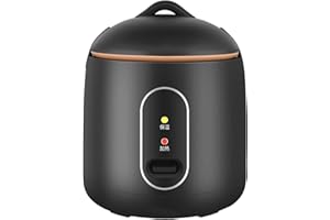 PILIPANE Mini olla de arroz Negro Small Automático de 1.2L Cocinera de arroz térmica con forro de olla humeante para dormitorio pequeño cocina para uso del hogar