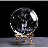 Lapidaria 3D Frozen Deer Design Metal Leg Glass Globe Decorative