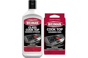 Weiman Ceramic and Glass Cooktop Cleaner - Heavy Duty Cleaner and Polish - 283g - 3 Scrubbing Pads