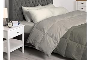 BIANCHERIAWEB Interno Imbottitura Piumino Invernale 300gr/mq in Piuma D'Oca Bicolor Matrimoniale Grigio Ch-Sc